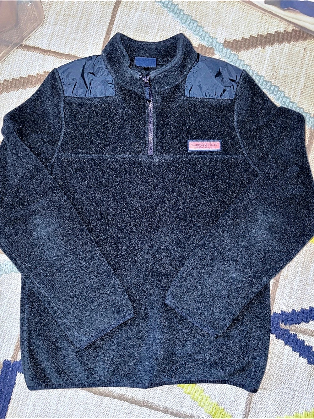 Vineyard Vines Mountain Sweaterfleece Quarter-Zip Pullover Blue Kids Large